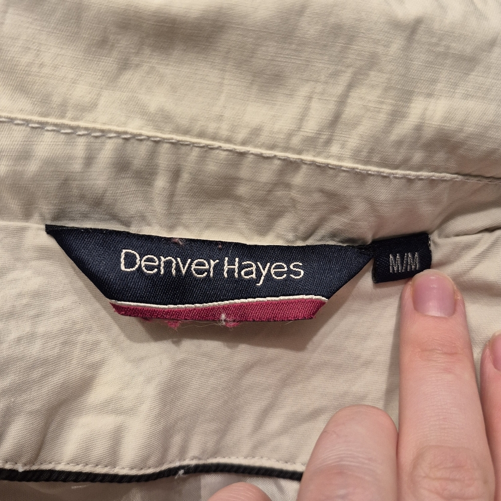 Denver Hayes Women's Neutral Cream Minimalist Spring Trench Coat Size Medium - Picture 5 of 7